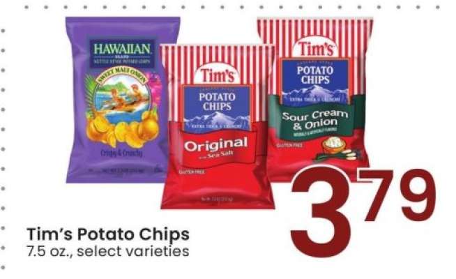 Tim's Potato Chips - 7.5 oz., select varieties