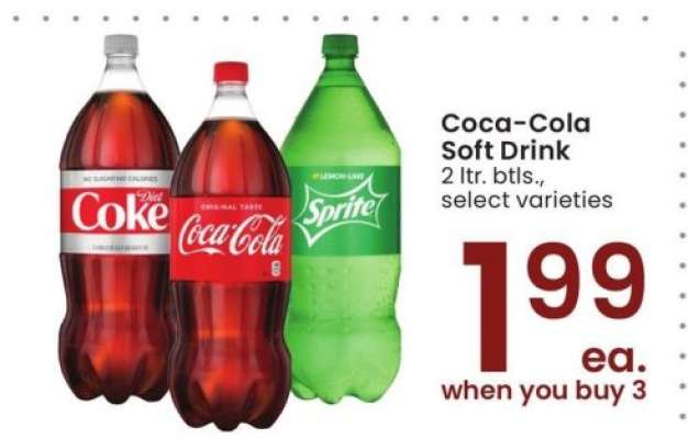 Coca-Cola Soft Drink - 2 ltr. btls., select varieties