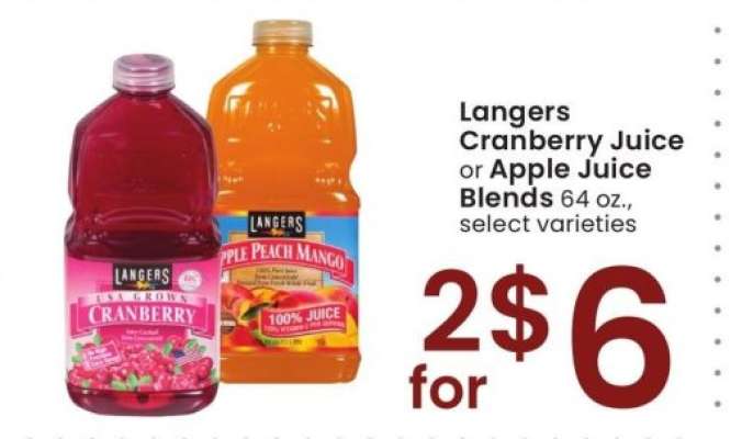 Langers Cranberry Juice or Apple Juice Blends - 64 oz., select varieties