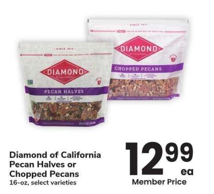 Diamond of California Pecan Halves or Chopped Pecans - 16 - oz, select varieties