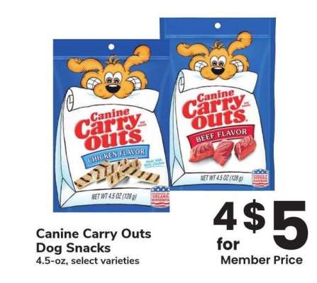 Canine Carry Outs Dog Snacks - 4.5-oz, select varieties