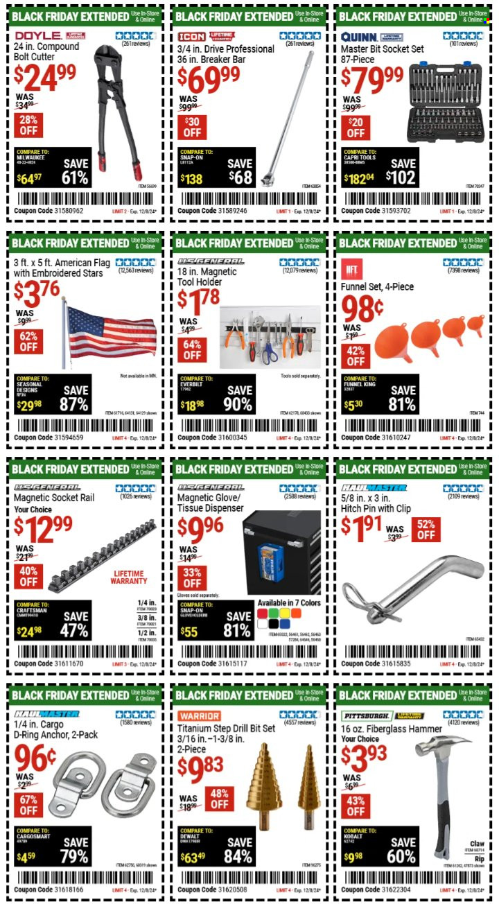 Harbor Freight ad - 12/03/2024 - 12/08/2024. Page 1