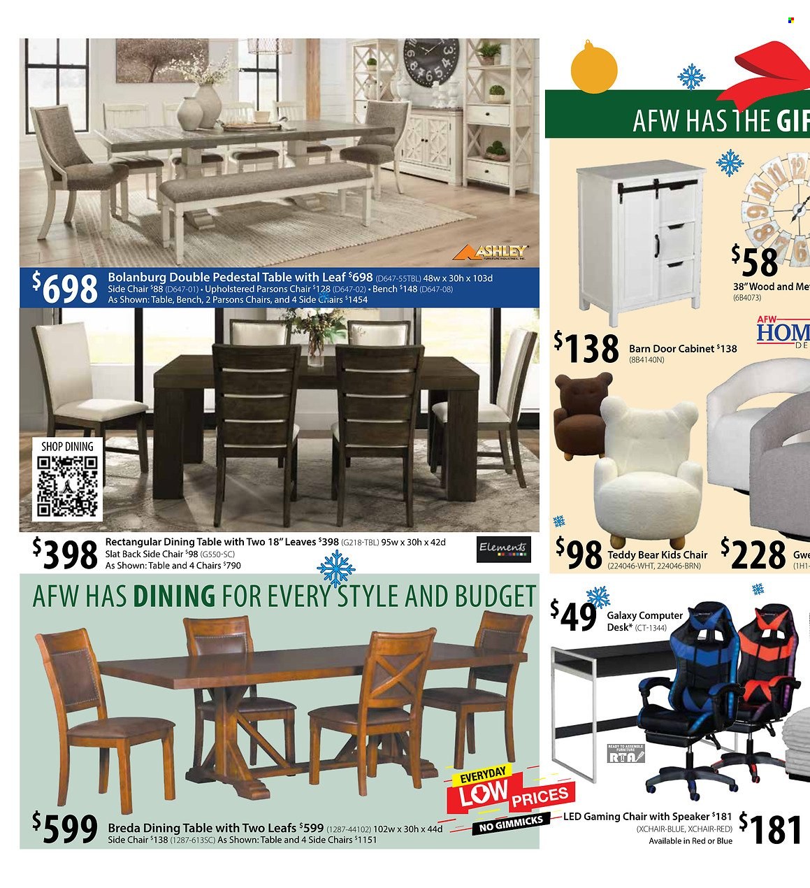 American Furniture Warehouse ad - 12/01/2024 - 01/04/2025. Page 1