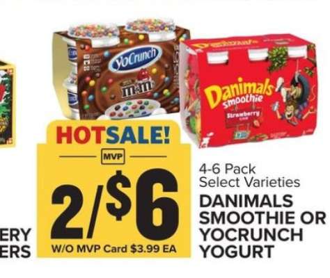 Danimals Smoothie or YoCrunch Yogurt