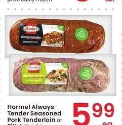 Hormel Always Tender Seasoned Pork Tenderloin or Fillet - 18.4-24 oz.