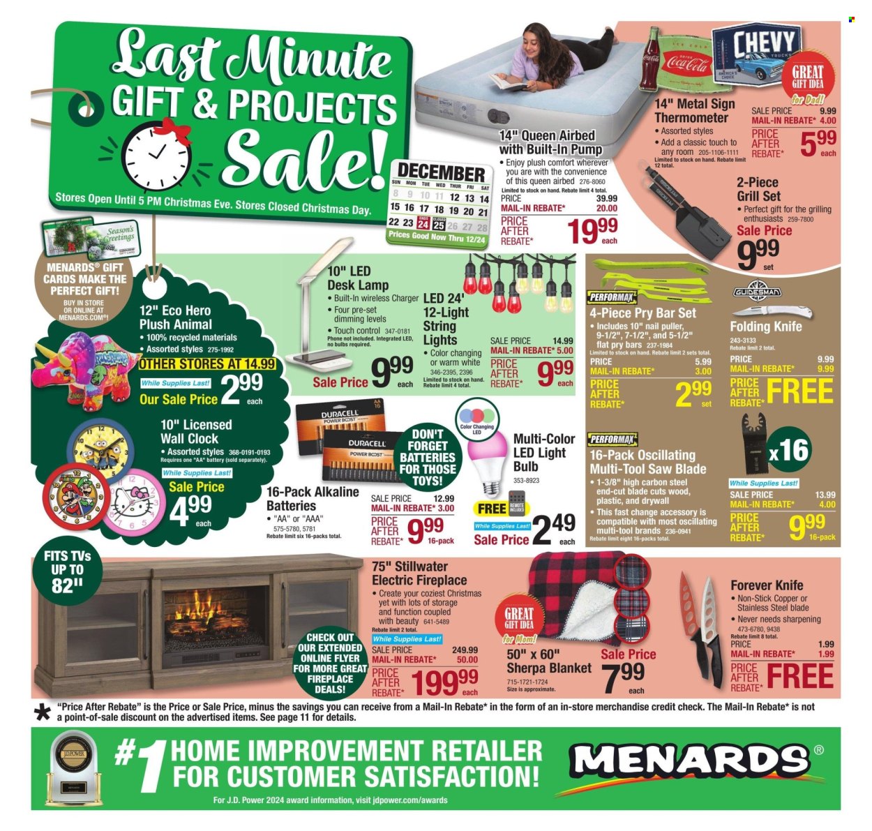 Menards ad - 12/12/2024 - 12/24/2024. Page 1