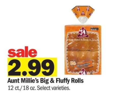 Aunt Millie's Big & Fluffy Rolls - 12 ct./18 oz. Select varieties.