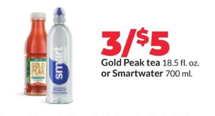 Gold Peak tea or Smartwater