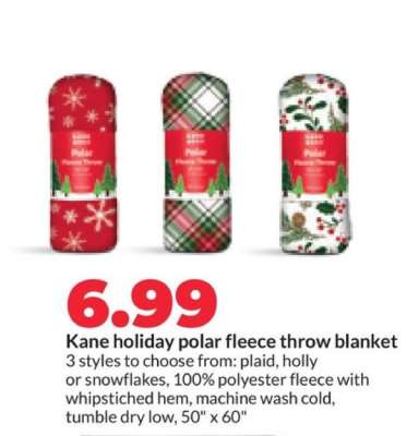 Kane holiday polar fleece throw blanket