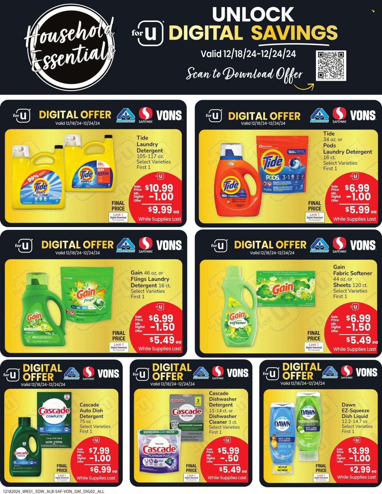 Albertsons ad - 12/18/2024 - 12/25/2024. Page 1