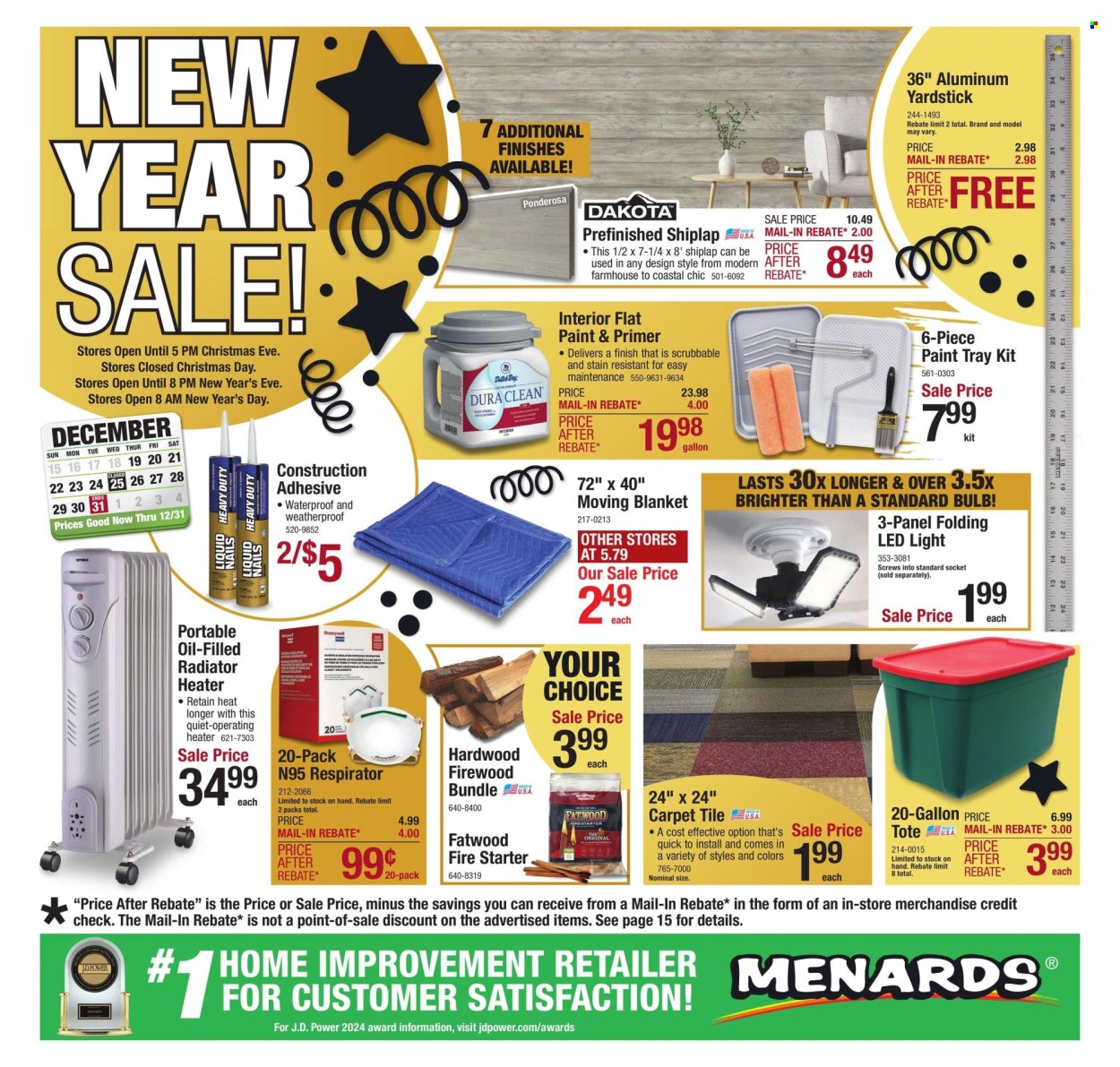 Menards ad - 12/19/2024 - 12/31/2024. Page 1