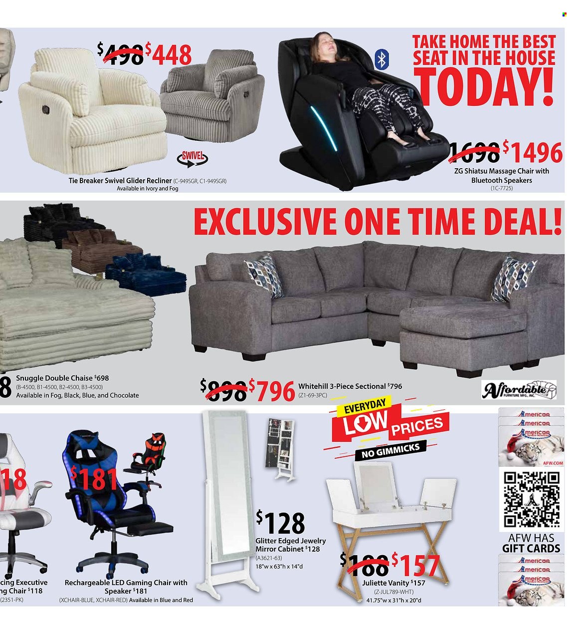 American Furniture Warehouse ad - 12/15/2024 - 01/04/2025. Page 1