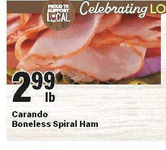 Carando Boneless Spiral Ham