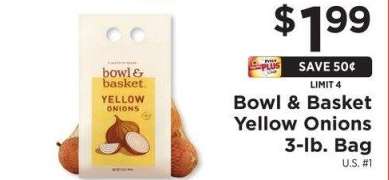 Bowl & Basket Yellow Onions 3 - lb. Bag - U.S #1