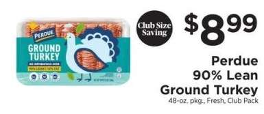 Perdue 90% Lean Ground Turkey - 48 - oz. pkg., Fresh, Club Pack

51745