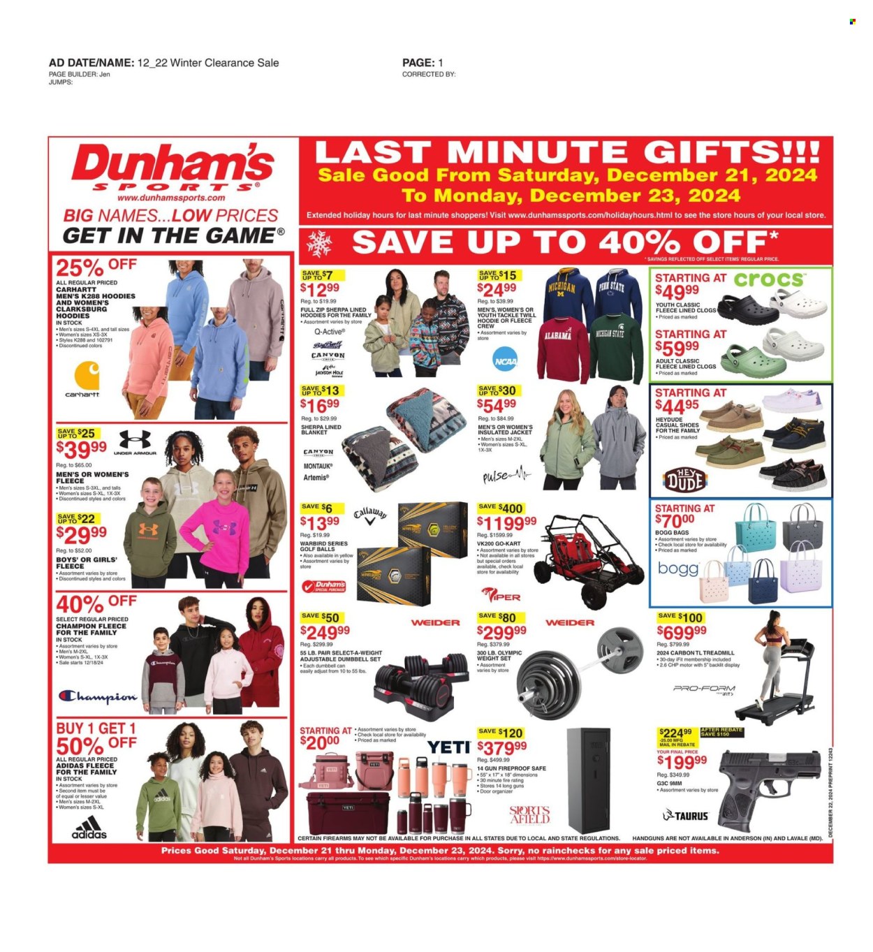 Dunham's Sports ad - 12/21/2024 - 12/23/2024. Page 1