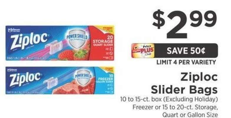 Slider Bags - 10 to 15-ct. box Freezer or 15 to 20-ct. Storage, Quart or Gallon Size