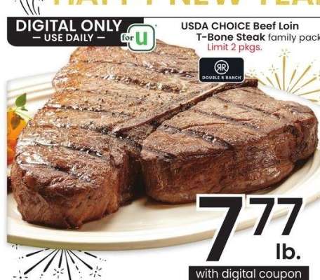 USDA CHOICE Beef Loin T-Bone Steak - family pack