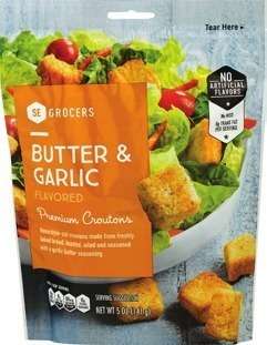 SE Grocers Croutons 5 oz or squeeze mustard 20 oz or Hidden Valley Ranch Dry Mix 0.4-1 oz