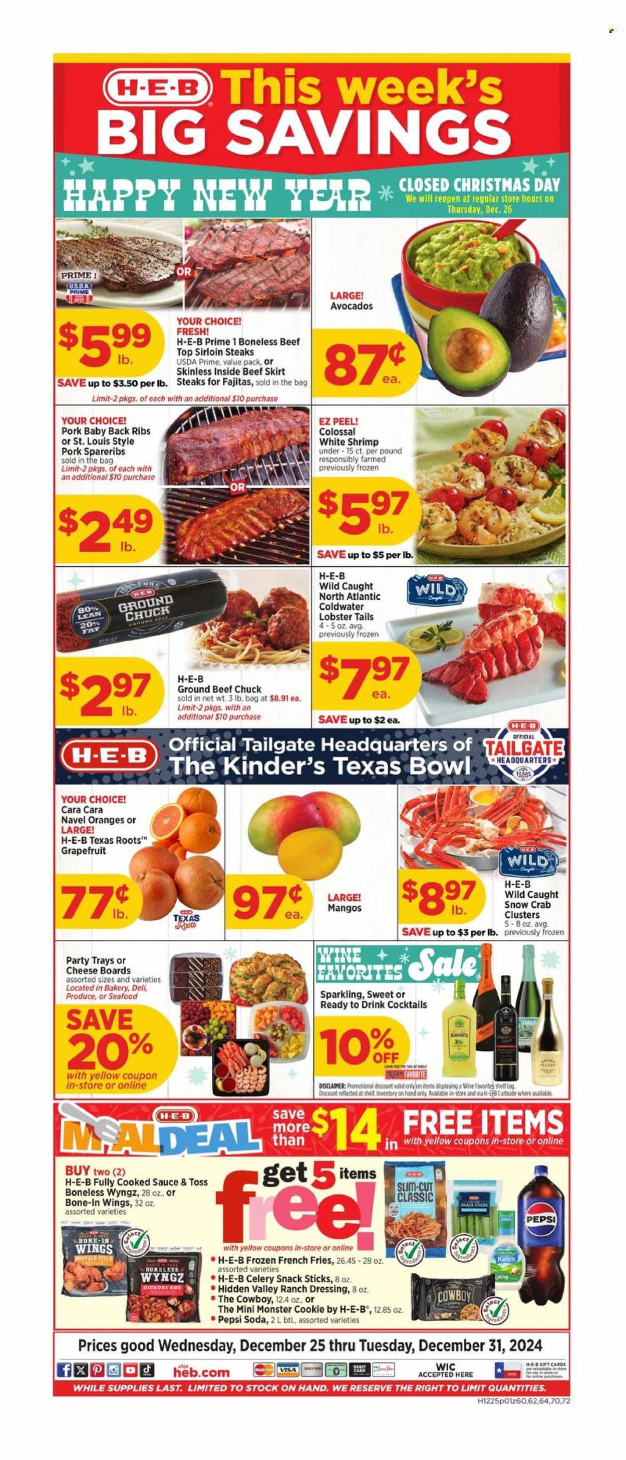 H-E-B ad - 12/25/2024 - 12/31/2024. Page 1