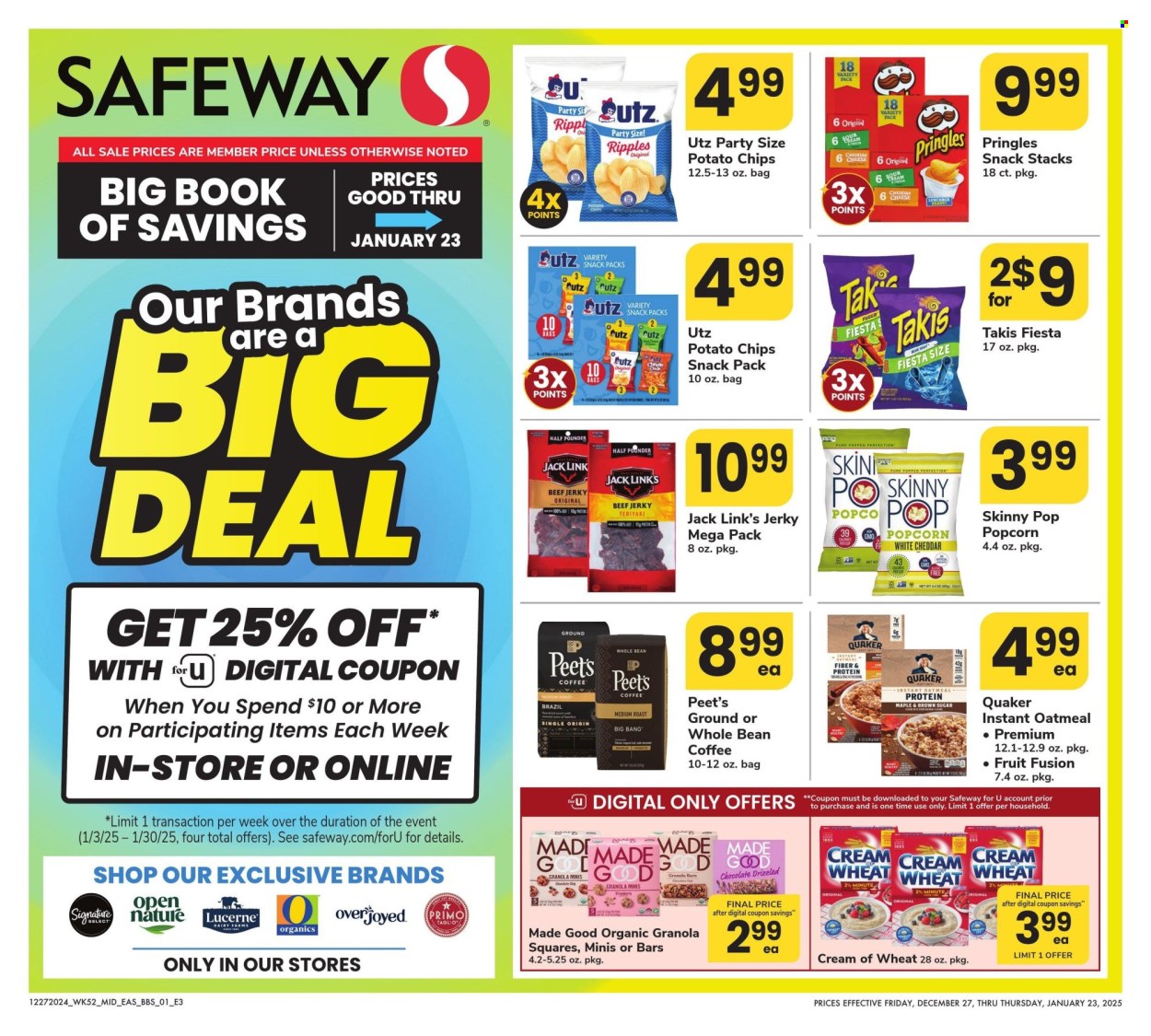 Safeway ad - 12/27/2024 - 01/23/2025. Page 1