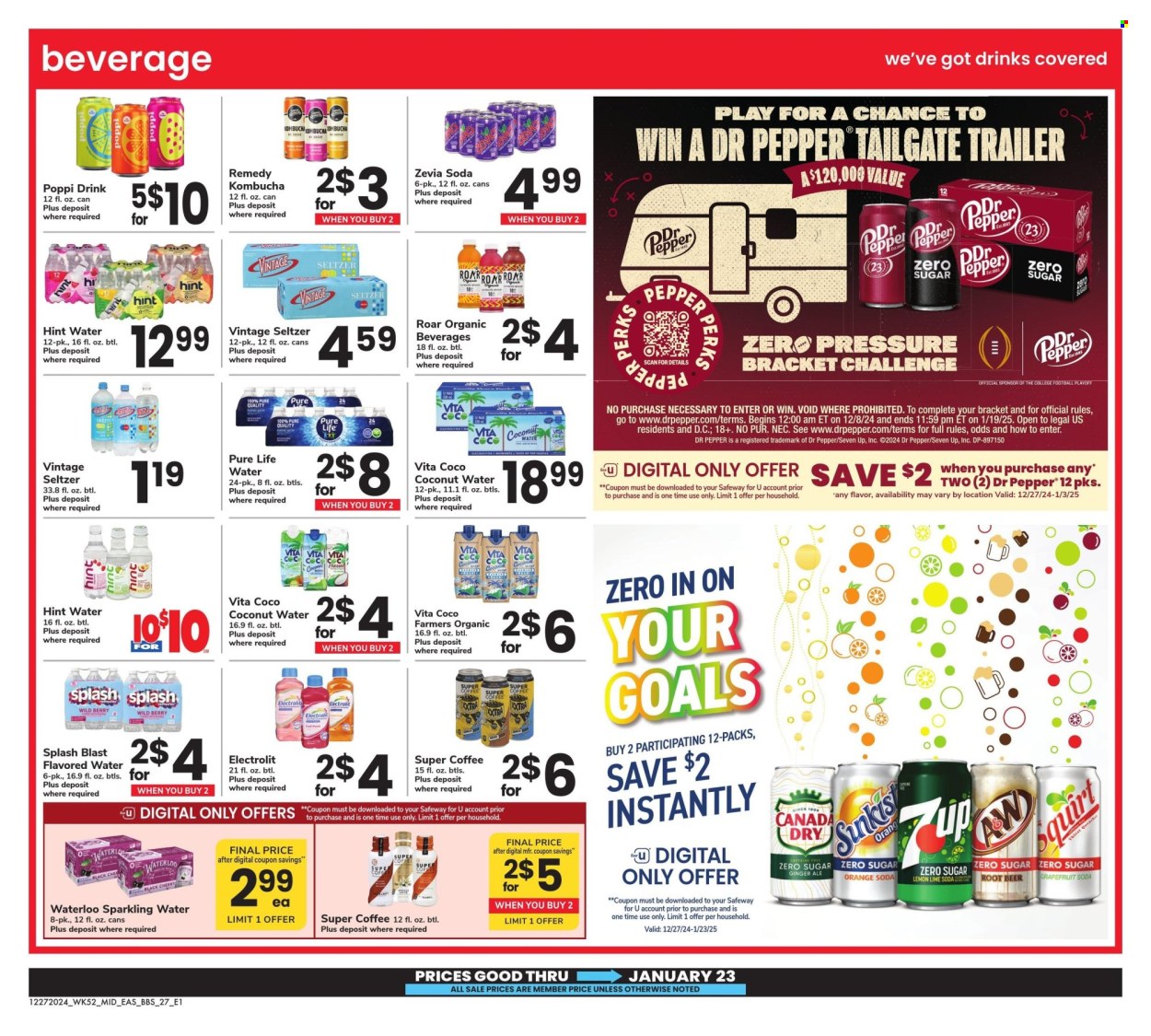 Safeway ad - 12/27/2024 - 01/23/2025. Page 1