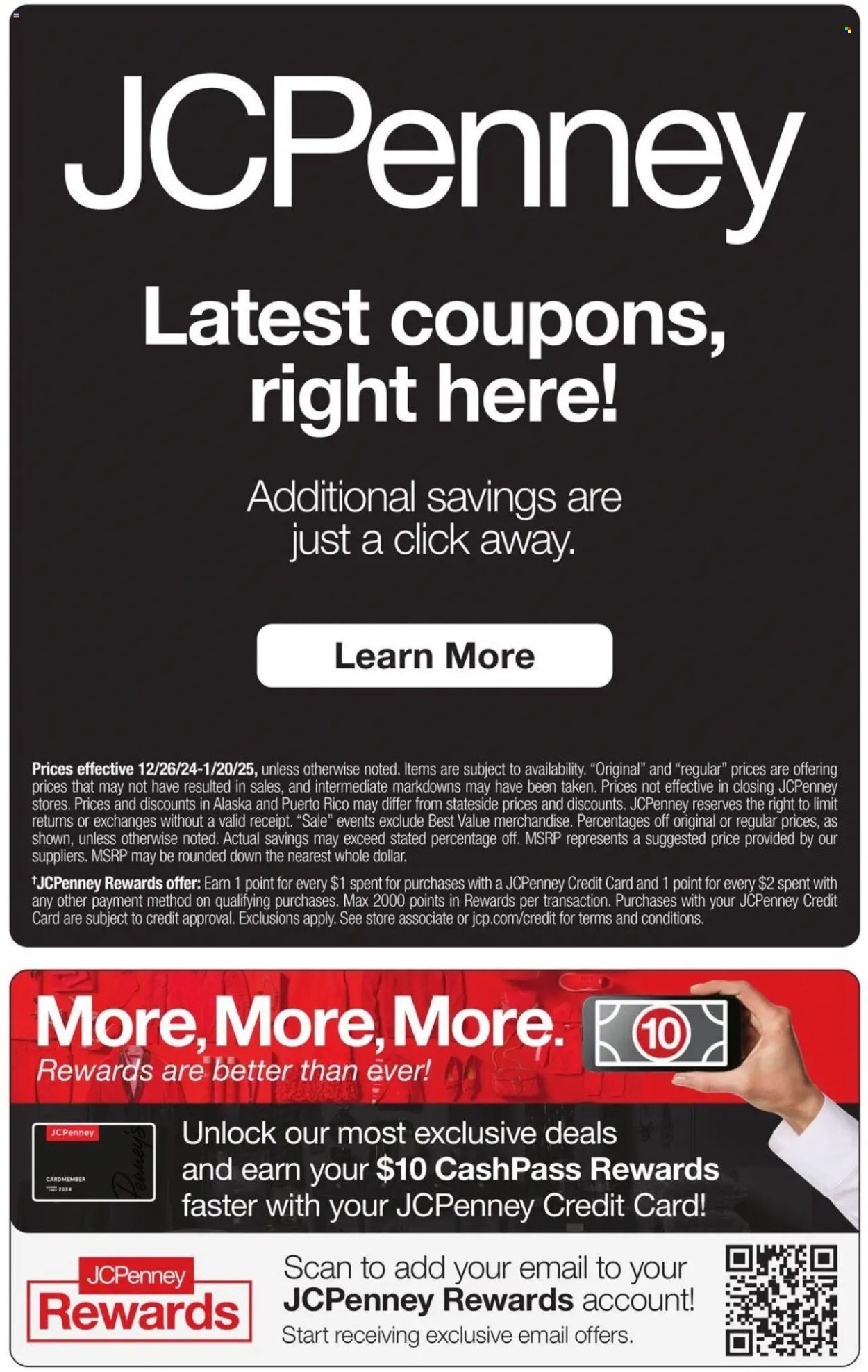 JCPenney ad - 12/26/2024 - 01/20/2025. Page 1