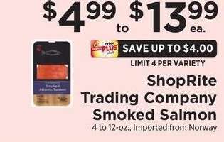 Trading Company Smoked Salmon - 4 to 12 - oz., Imported from Norway