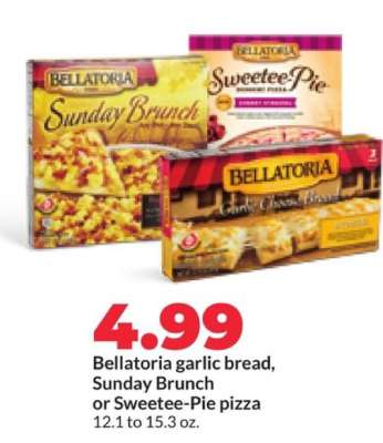 Bellatoria garlic bread, Sunday Brunch or Sweete-Pie pizza