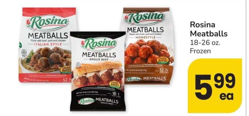 Rosina Meatballs - 18-26 oz. Frozen