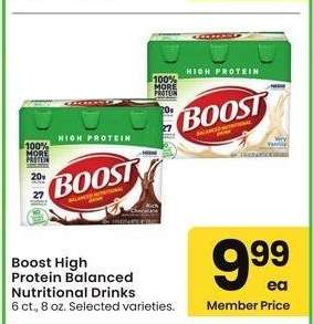 Boost High Protein Balanced Nutritional Drinks - 6 ct., 8 oz. Selected varieties.