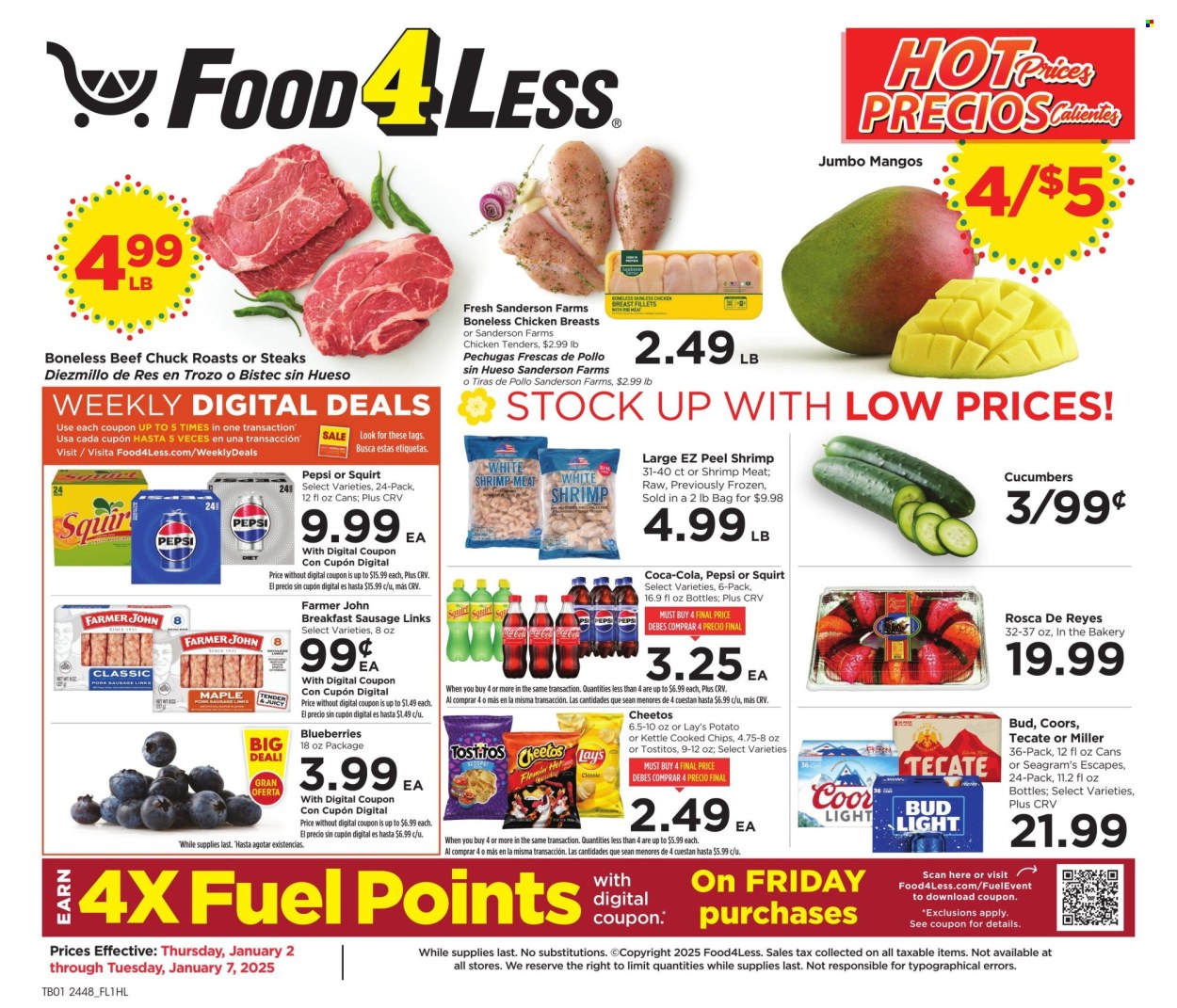 Food 4 Less ad - 01/02/2025 - 01/07/2025. Page 1