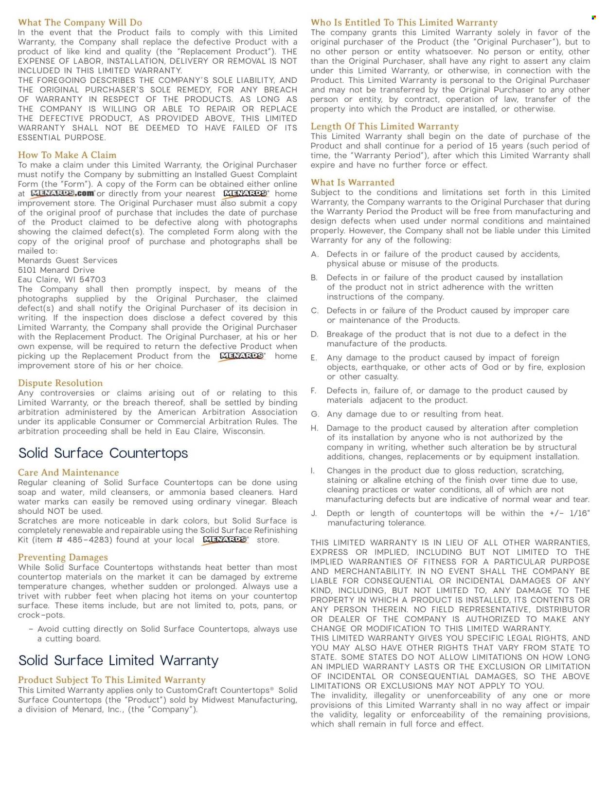 Menards ad - 01/01/2025 - 12/31/2025. Page 1