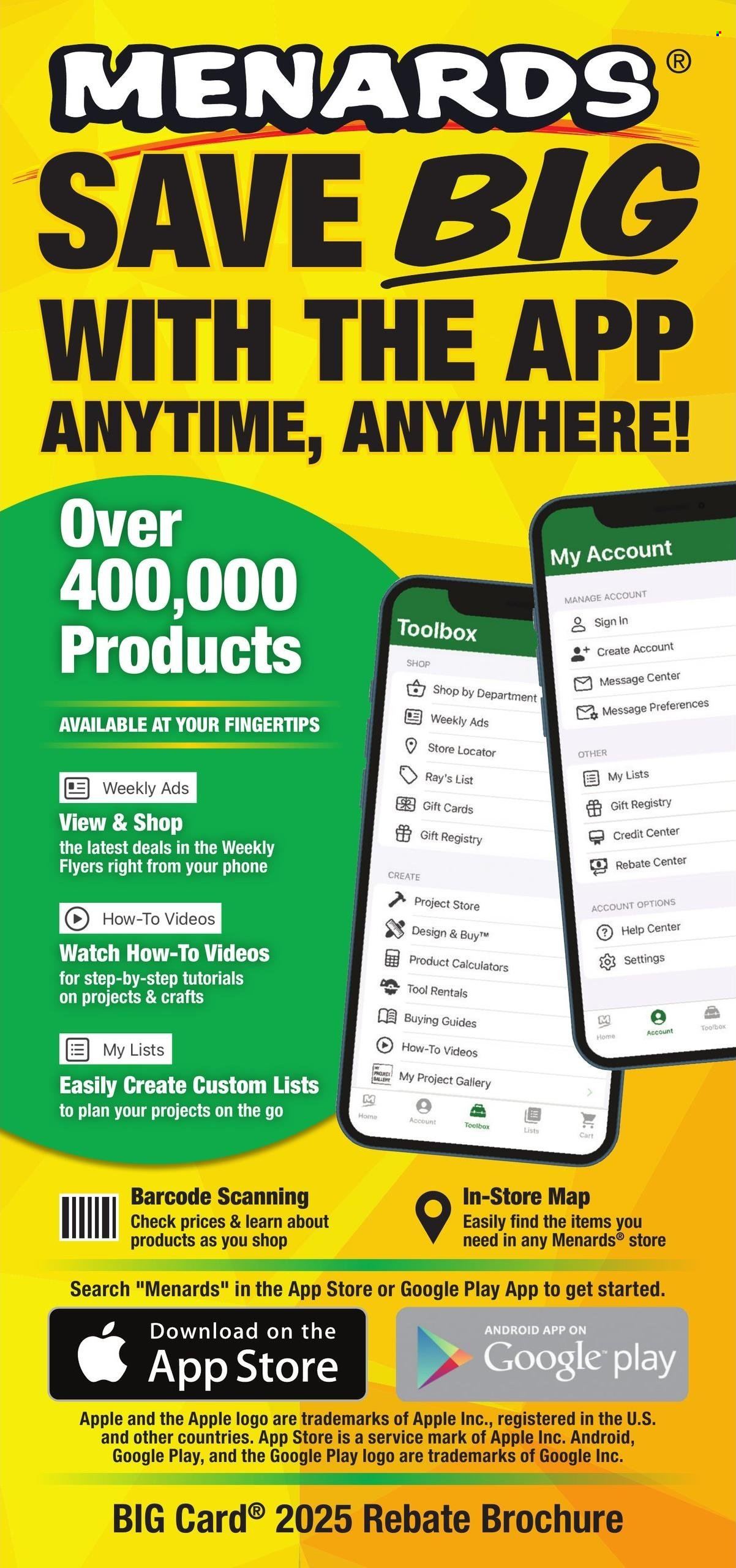 Menards ad - 01/01/2025 - 12/31/2025. Page 1