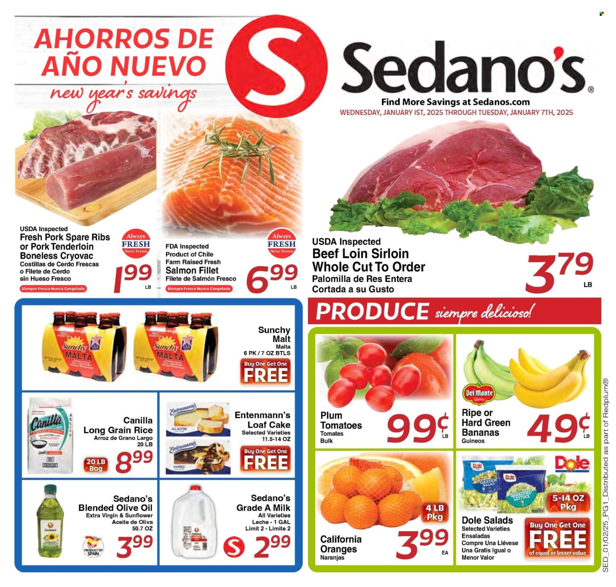 Sedano's ad - 01/01/2025 - 01/07/2025. Page 1