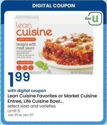 Lean Cuisine Favorites or Market Cuisine Entree, Life Cuisine Bowl or Cauliflower Crust Pizza or Stouffer's Single Serve Entree, French Bread Pizza or Side - select sizes and varieties