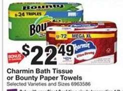 Charmin Bath Tissue or Bounty Paper Towels