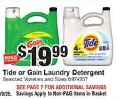 Tide or Gain Laundry Detergent