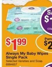 Always My Baby Wipes Single Pack