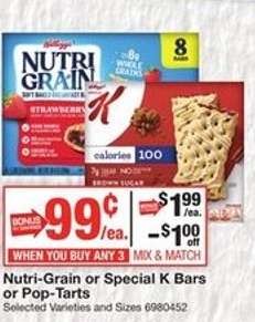 Nutri-Grain or Special K Bars or Pop-Tarts