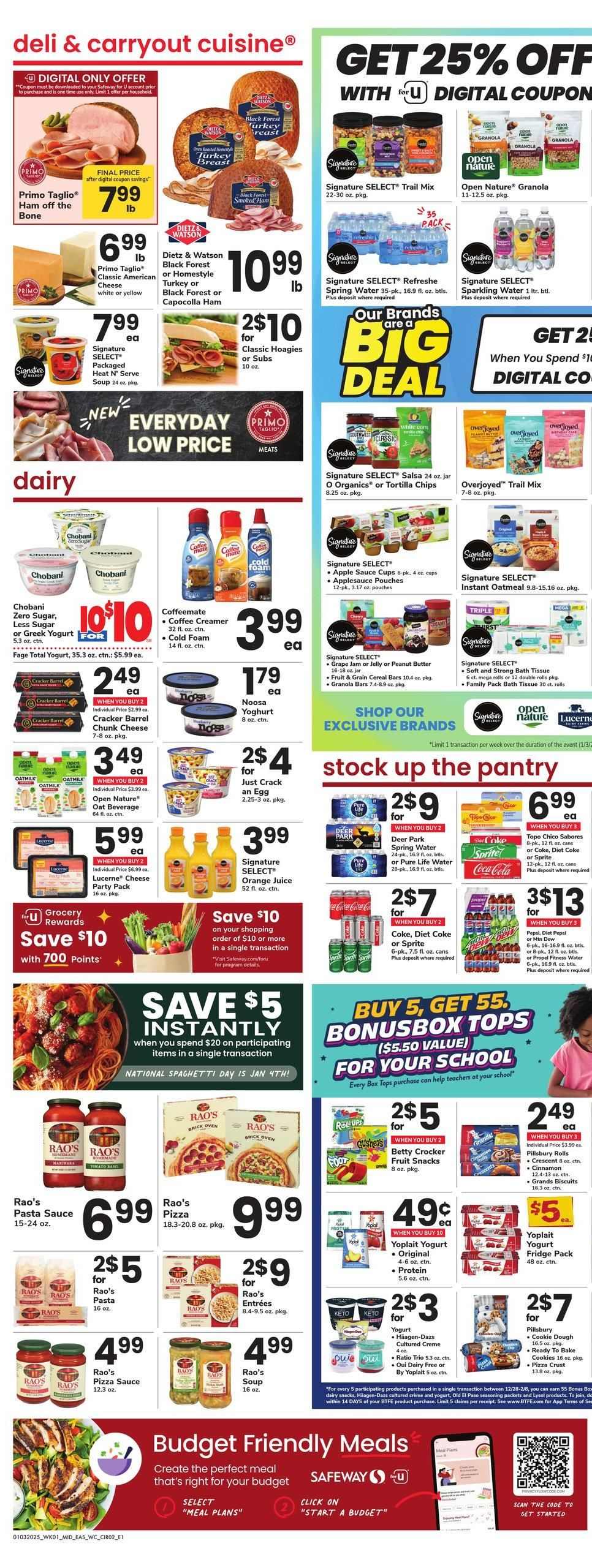 Safeway ad - 01/03/2025 - 01/09/2025. Page 1