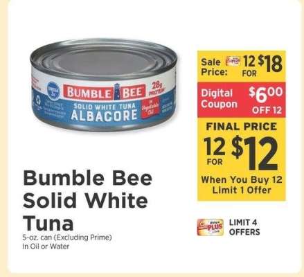 Solid White Tuna - 5 - oz. can
In Oil or Water