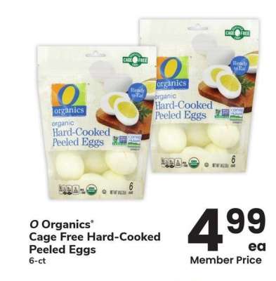 O Organics® Cage Free Hard-Cooked Peeled Eggs - 6-ct