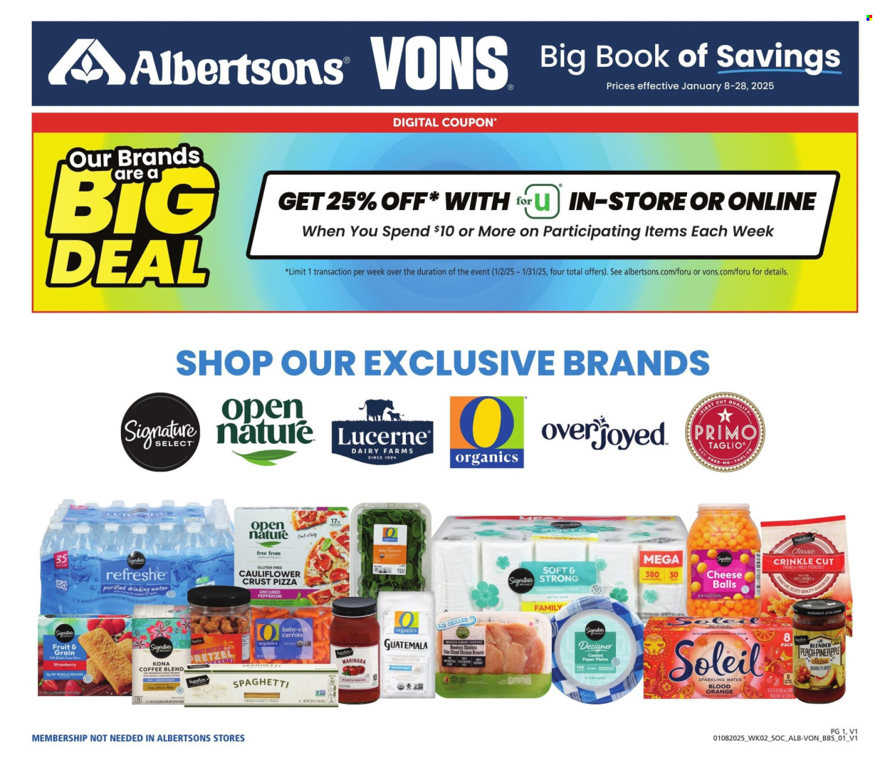 Albertsons ad - 01/08/2025 - 01/28/2025. Page 1