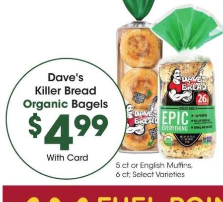 Dave's Killer Bread Organic Bagels - 5 ct or English Muffins, 6 ct; Select Varieties