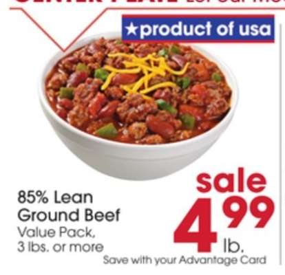 85% Lean Ground Beef