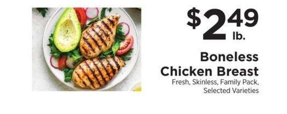 Boneless Chicken Breast - Fresh, Skinless, Family Pack, Selected Varieties