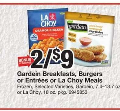 Gardein Breakfasts, Burgers or Entrées or La Choy Meals