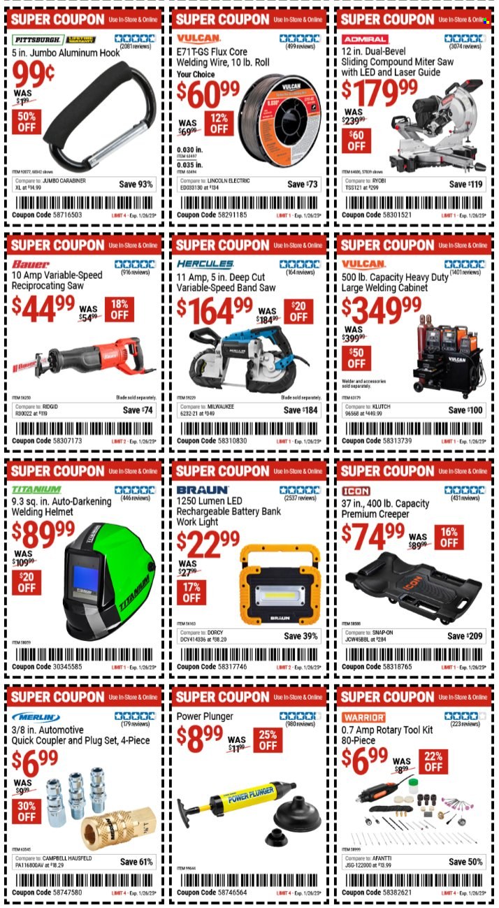 Harbor Freight ad - 01/13/2025 - 01/26/2025. Page 1