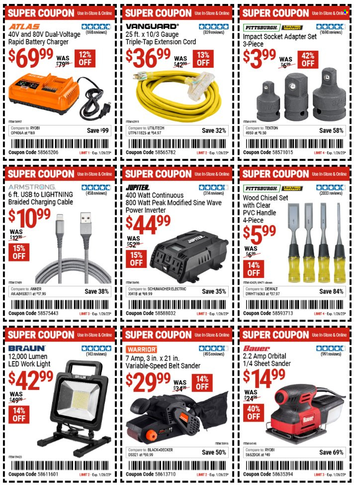 Harbor Freight ad - 01/13/2025 - 01/26/2025. Page 1